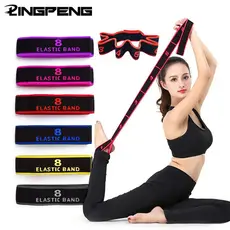 Faixa elástica de 8 seções para ioga e dança, faixa de resistência elástica para Pilates e Fitness