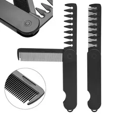 TKEY Multifuncional Portátil Plástico Dobrável Bolso Pentes Barbeiro Masculino Cabeça De Óleo Barba Estilo Cabelo Dentes