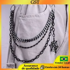 Moda calças escuras corrente All-Match aranha cintura corrente Punk calças corrente Jeans acessórios