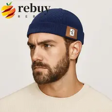 REBUY1 Boné Docker Vintage , Chapéu Redondo Ajustável De Veludo Sem Aba , De Melão Com Cúpula Macia E Confortável De Cor