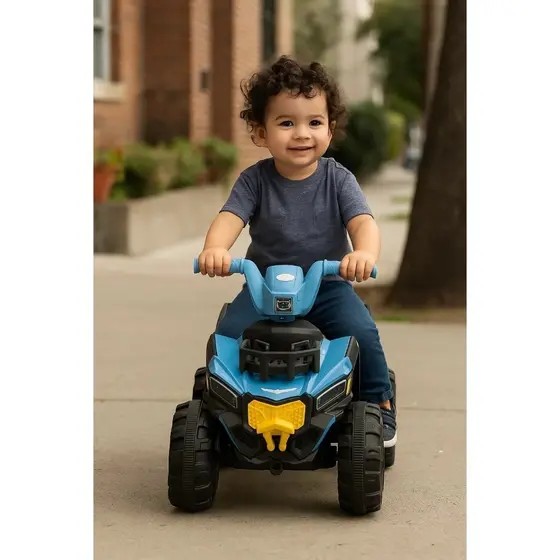 Quadriciclo Elétrico Infantil 6V Azul Moto Bateria Recarregável Brinquedo Criança Presente Menino