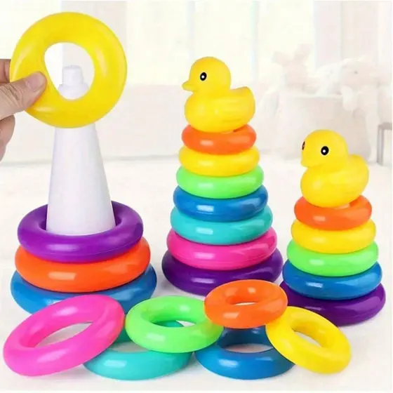 1 Conjunto Crianças Empilhamento Brinquedos Torre De Jogo Montessori Aprendizagem Precoce Educativos Reconhecimento De C