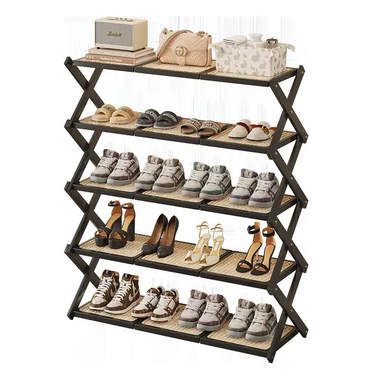 Rack de sapato dobrável sem instalação, interior, boa aparência, entrada doméstica externa, rack de armazenamento de sap
