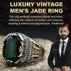 [Design Sofisticado] [Estilo Vintage] Anéis Masculinos/Jade/Presente Luxuoso