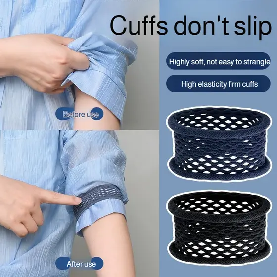 [Praticidade] Suporte para camisa de manga curta, altamente elástico, ajusta punhos/mangas com facilidade.