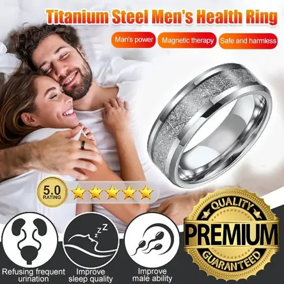 [Design Fosco Moderno] Titanium Steel Men's Health Ring/Frosted Design/Comfort Fit/Anel de Titânio/Joia Masculina
