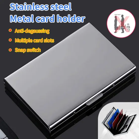 【Proteção RFID】Cartão de Metal/Caixa para Cartões/6 Cartões/Cartão de Crédito/Durável