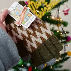 Luvas de lã masculinas de inverno finas de camada única não flutuantes luvas de ciclismo de cinco dedos divididas-F