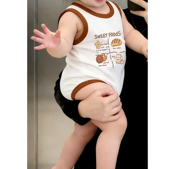 Bebê bebê colete macacão verão fino macacão estilingue camisa de fundo masculino feminino bebê triângulo macacão ve