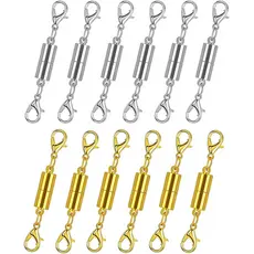Conjunto de 12 peças de fechos e travas magnéticas para colares.   Extensor de colar com ímãs fortes.   O fecho magnétic