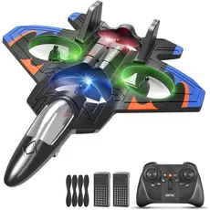 Avião de controle remoto de espuma para crianças, jato de combate com luzes, 360 °   Brinquedo de Avião de Combate Rever