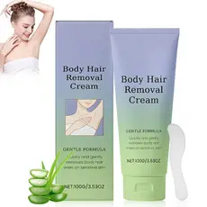 Creme Depilatório com Espátula Aplicadora, Creme para Remoção de Pelos para Pele Sensível, Fórmula Suave, para Todos os