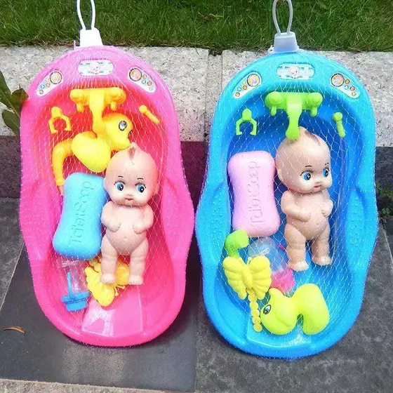 Bebê banho boneca banheira boneca jogando água brinquedo combinação pequena banheira crianças simulação jogar casa brinq