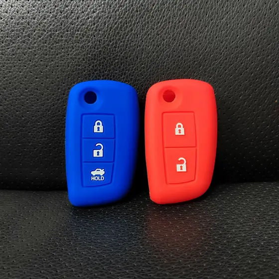 Adequado para Nissan Sylvanian Fácil de executar Ke Jinke Capa de chave dobrável de Silicone Nissan Tiida Bluebird Qiju