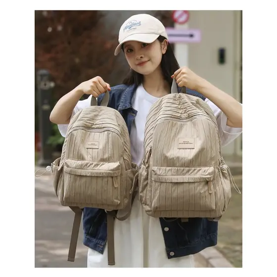 Hong Kong IT HKins Mochila de cor sólida Novo estilo Junior High School College Student Schoolbag Feminino Outing Travel