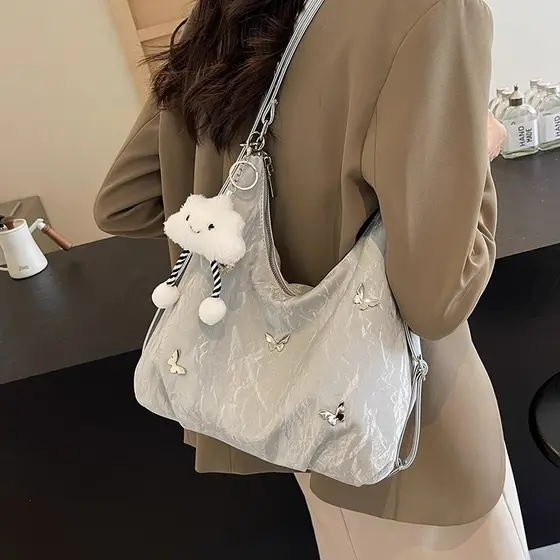 Hong Kong IT HKins Outono Inverno Bolsa Feminina 2026 Novo Estilo Moda Commuter Mochila Balde de Ombro Único Sacola