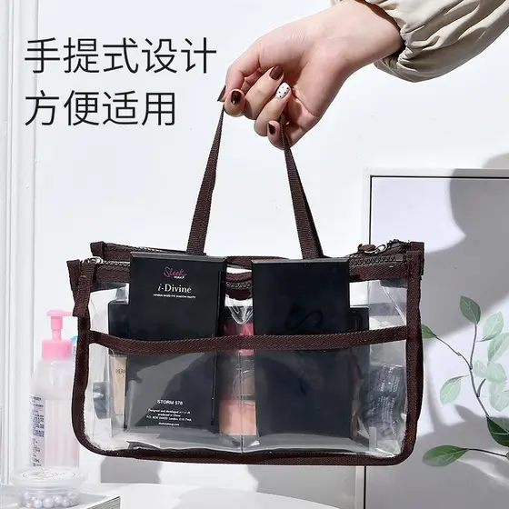 Zíper duplo Multi-camada seco molhado separação à prova dwaterproof água saco de higiene pessoal saco cosmético grande c