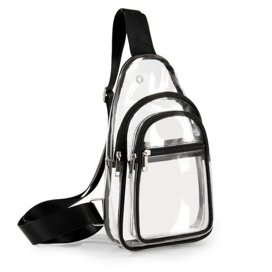 Amazon transparente PVC bolsa de peito bolsa de ombro esportes ao ar livre à prova dwaterproof água bolsa de ombro tecno