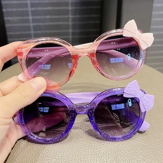 Crianças óculos de sol meninas bonito arco bebê pára-sol óculos moda meninas óculos de sol Anti-ultravioleta