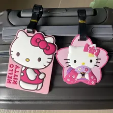 Etiqueta de bagagem HelloKitty Masha Pig Cartão de embarque Mala Etiqueta de bagagem Caixa de armazenamento Etiqueta de
