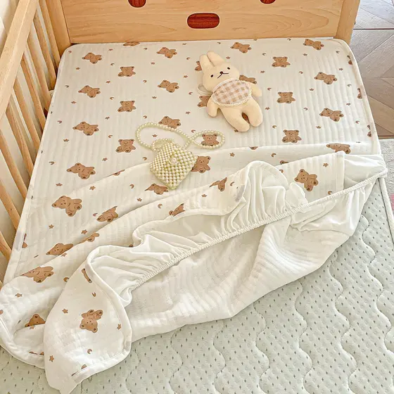 Classe A materno infantil berço folha de cama engrossado algodão acolchoado lençol de algodão puro colcha crianças emend