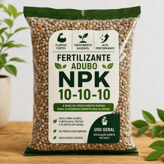 Adubo Fertilizante NPK 10-10-10 Completo Para Plantas Hortas Frutíferas Gramados Hortaliças Geral