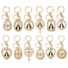 KIT 12 PCS Chaveiro De Metal avançado Delicado Com Strass Maria/Modelo aleatorios