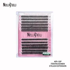 New Show Cílios Postiços Tufo Volume 12P/20P/30P/40P/50P D Curl Mix 9-14mm - Extensão Profissional