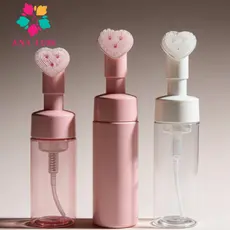 ANA 1108 Frasco PUMP COM ESCOVA DE SILICONE PARA LIMPEZA FACIAL SKINCARE 100MLRosa/150MLRosa/Branco