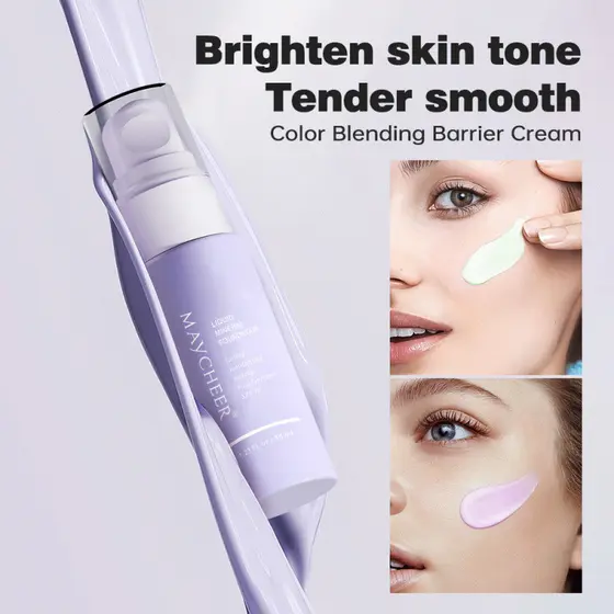 MAYCHEER Clear Base Creme de Maquiagem 2 em 1 Primer de Maquiagem Hidratante Pó Antiaderente Primer de Maquiagem Base Mi