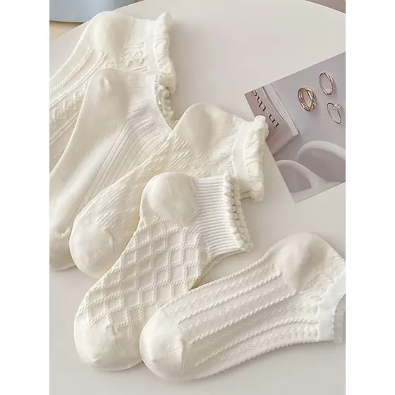 [5 pares] Roupa infantil primavera verão estilo fino respirável de volta à feliz infância bolsa bonita