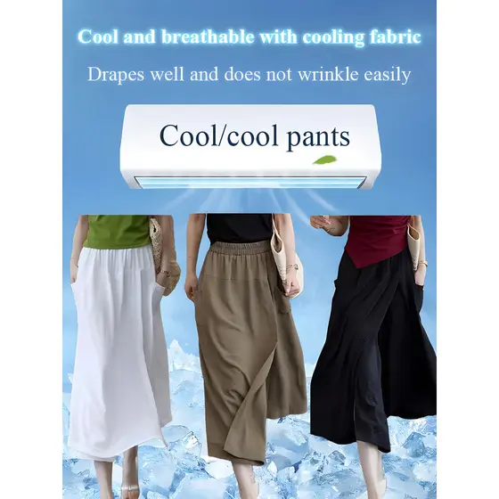 【Conforto Diário】Loose-fitting Skirt Pants Cool Fabric Free Movement Casual Skirt Pants/Pantalonas/Saias Femininas