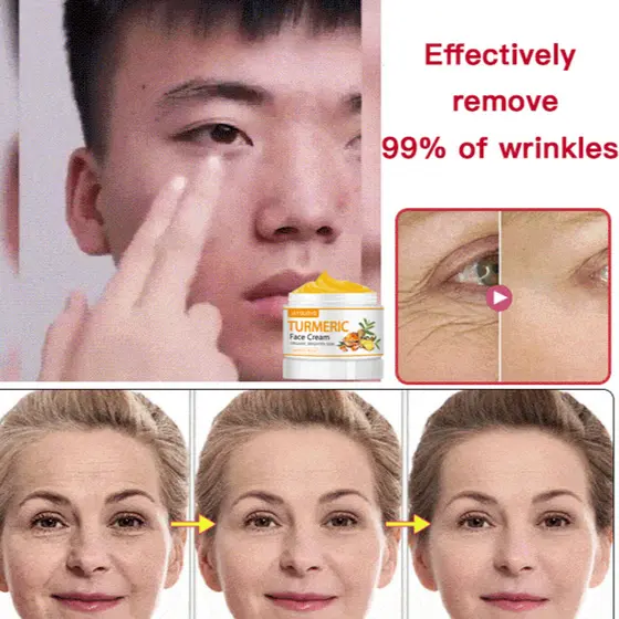 [Anti-Idade] Jaysuing Turmeric Anti-Aging Face Cream Firming Treatment Creme Facial/Firmador/Melhora o Tom da Pele
