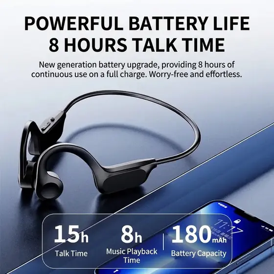 [Som Claro] Aparelho Auditivo de Condução Óssea com Fone de Ouvido Bluetooth/Ideal para Idosos/Ergonômico