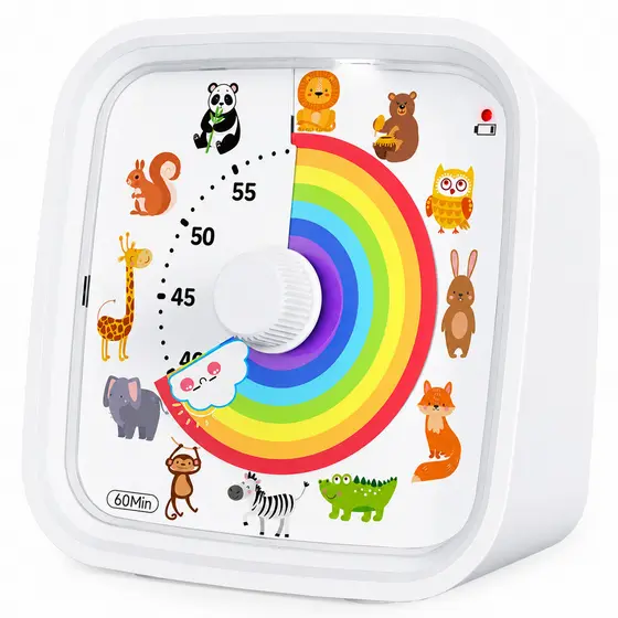 【Design Infantil】[Visualização Clara] Relógio Timer Infantil Estudante | Timer/Relógio/Luz Noturna