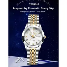 [Resistente à Água] Watches Fashion Inlay Luminous Women's Watch Waterproof/Luminoso/Relógio Feminino/Quartzo