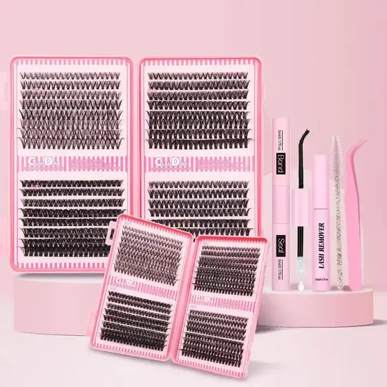 Cílios, Cachos de Cílios, Cílios Postiços, Kit de Extensão de Cílios, Cílios para Olhos, Kit de Extensão de Cílios, Kit