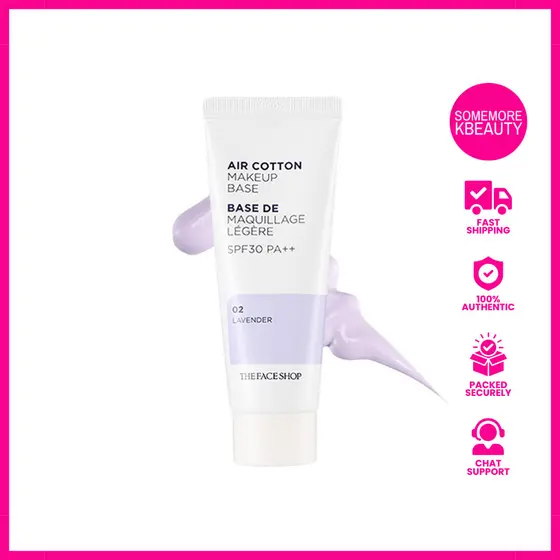 THE FACE SHOP Base de Maquiagem Air Cotton SPF30 PA++ # 02 Lavanda 35g