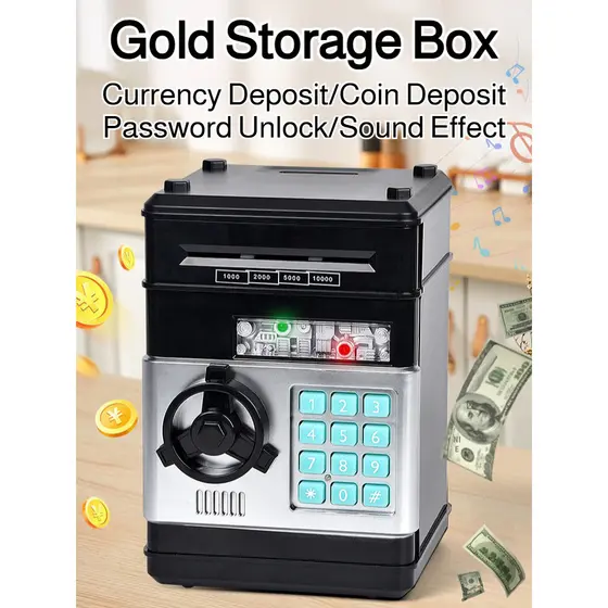 [Perfeito para Crianças] Cofrinho Infantil Máquina de Depósito Automática Cofrinho/ATM/Cofrinho de Senha Criativo