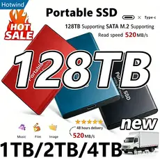 SSD Externo Super Rápido 2 Tb/4/128/256 USB3.2 Tipo-C Unidade De Estado Sólido De Transferência De Dados De Alta Velocid