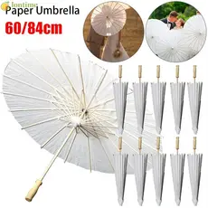 LONTIME 1 Unidade De Guarda-Chuva De Papel , Alça Longa , Diâmetro 60/84 Cm , Suprimentos De Casamento , Adereço De Foto