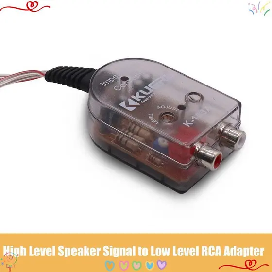Conversor De Impedância De Áudio De , Subwoofer Carro Alto A Baixo De 50 W , Adaptador RCA De Saída 12 V