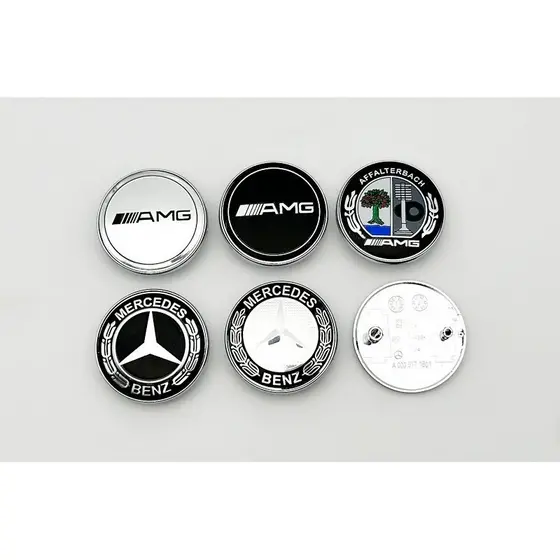 Emblema de 57mm com Pinos Grandes e Pequenos para Capô Frontal de Carro para Mercedes Benz A B CLA GLA CLS SLK SL AMG 42
