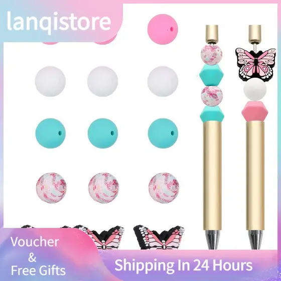 Lanqistore Conjunto de acessórios de contas de silicone elegantes, 25 peças, kit inovador para colar de joias,