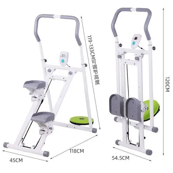 Simulador de escada multifuncional para uso doméstico, stepper dobrável, capacidade de carga de 120 kg.