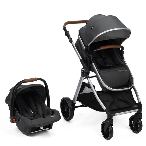 Carrinho Romanzo DUO Moisés e Bebê Conforto cor preto Infanti