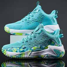 Tênis de Basquete Masculino com Sola Grossa 2025 Novo Flyknit Respirável em Malha para Esportes ao Ar Livre OWZP