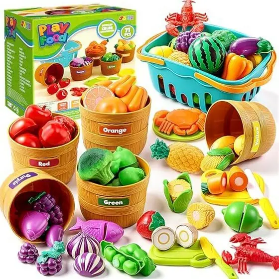 JOYIN Learning Toys Play Food Set Para Crianças , Cortando Alimentos Atividades Pré-Escolares , Acessórios De Cozinha Br