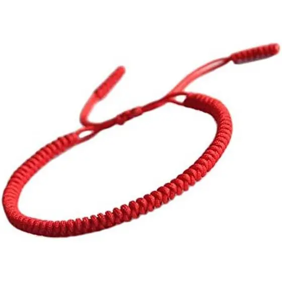 Masculino Feminino Chinês Sorte Corda Vermelha Pulseira Tibetano Oração Budista Artesanal Yoga Mala Tamanho Ajustável