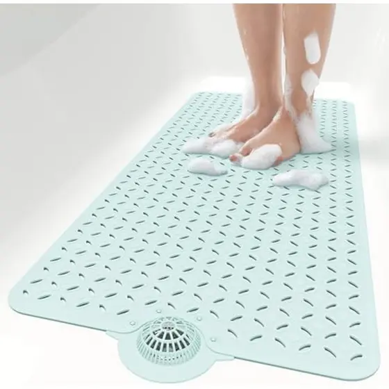 Tapete De Banho OTHWAY Para Banheira Antiderrapante : Longo De 39 " X 17 " Com Coletor De Cabelo │ Tapetes De Chuveiro F